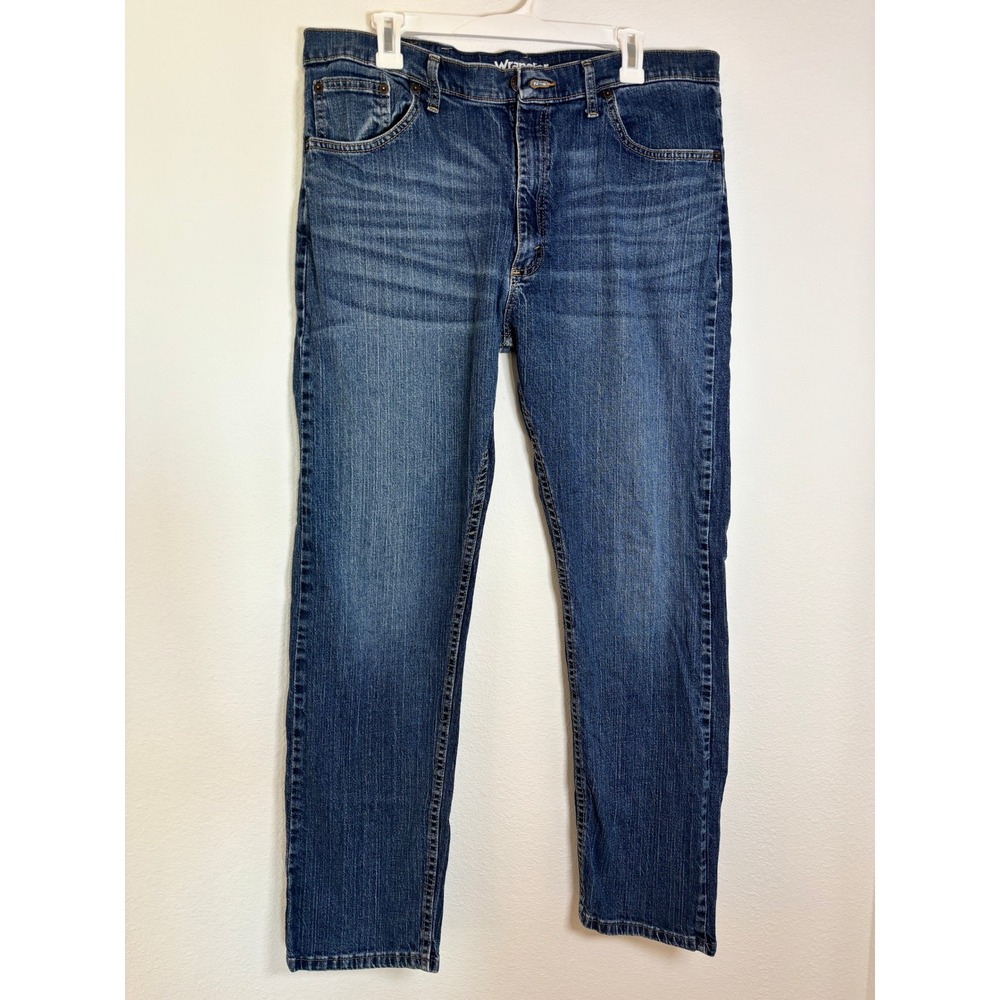 Wrangler Mens Regular Fit Straight Leg Jeans Blue Denim 38x32 10MGW25BI